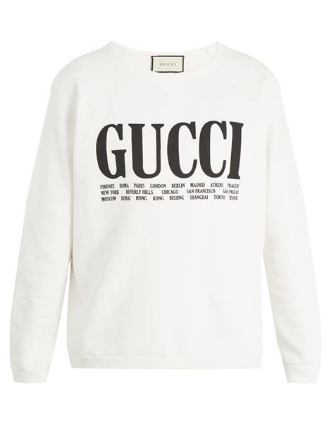 white gucci crewneck sweatshirt|Gucci Crew neck sweaters for Men .